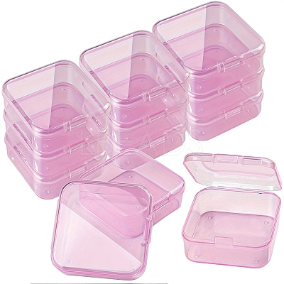 Square Plastic Bead Containers with Hinged Lid PW-WG65EE9-02-1