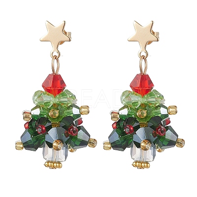 Glass Dangle Earrings EJEW-JE05961-1