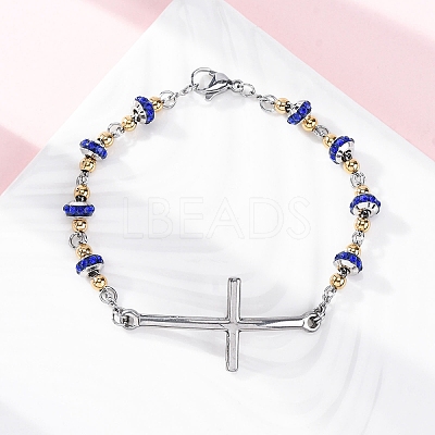 201 Stainless Steel Link Chain Bracelets BJEW-A032-01GP-02-1