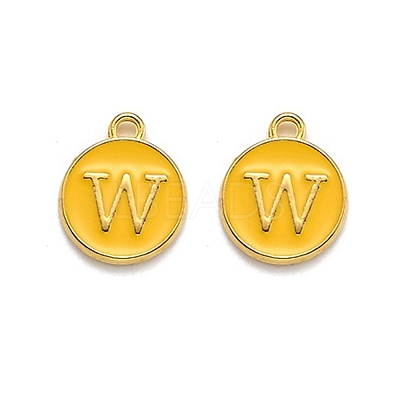 Golden Plated Alloy Enamel Charms ENAM-Q437-13W-1