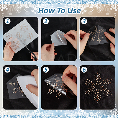 Snowflake Pattern Hotfix Rhinestones DIY-WH0430-205D-1