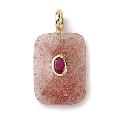 Natural Strawberry Quartz Faceted Pendants G-B186-01G-05-1