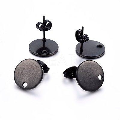 304 Stainless Steel Stud Earring Findings Ion Plating(IP) LS-STAS-K184-01-03B-1