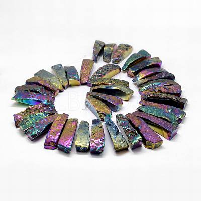 Electroplated Natural & Dyed Agate Bead Strands G-N0169-001F-1