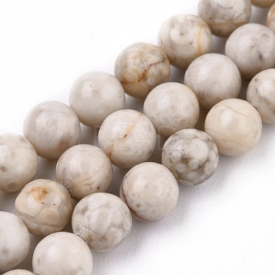 Natural Maifanite/Maifan Stone Beads Strands X-G-I187-6mm-01-1