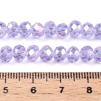 Electroplate Glass Beads Strands X-EGLA-A044-T6mm-B17-1