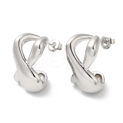 Non-Tarnish 304 Stainless Steel Twist Infinity Stud Earrings EJEW-I286-03P-1