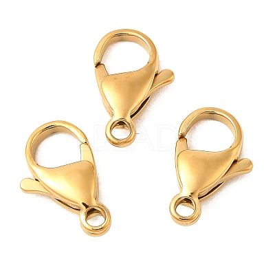 Ion Plating(IP) 304 Stainless Steel Lobster Claw Clasps STAS-AB15-G-01-1