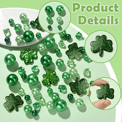 86Pcs 3 Styles Plastic Imitation Pearl Round No Hole Beads OACR-SP0001-73-1