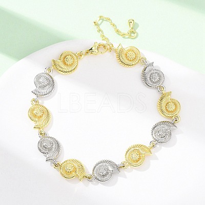Brass Link Chain Bracelets for Women BJEW-G762-01GP-01-1