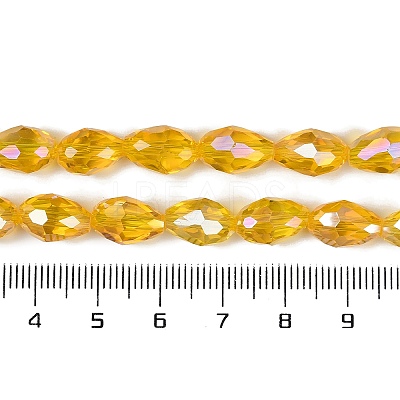 Transparent Electroplate Glass Beads Strands EGLA-N013-T8mm-B04-1