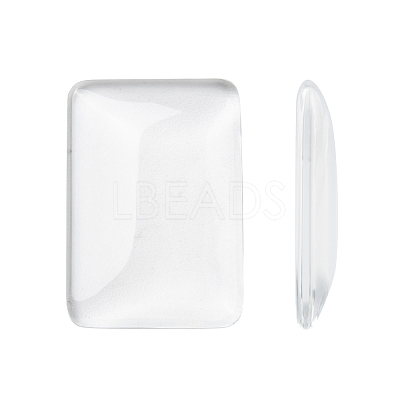 Transparent Rectangle Glass Cabochons X-GGLA-R025-33x23-1