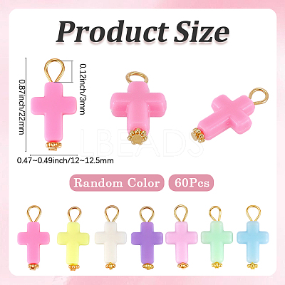 60Pcs Opaque Acrylic Pendants FIND-SC0022-82-1