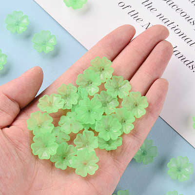 Transparent Frosted Acrylic Bead Caps MACR-S371-04A-733-1