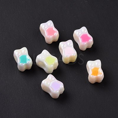 UV Plating Rainbow Iridescent Acrylic European Beads SACR-E009-39-1