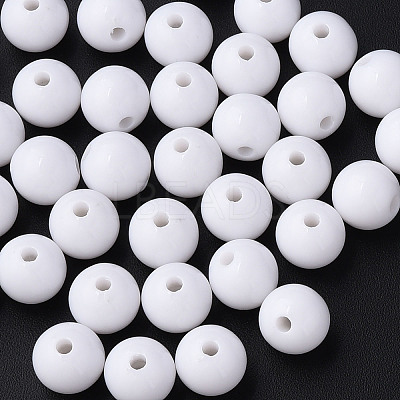 Opaque Acrylic Beads X-MACR-S370-C10mm-01-1