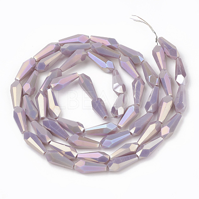 Electroplate Opaque Solid Color Glass Beads Strands EGLA-T008-12A-1