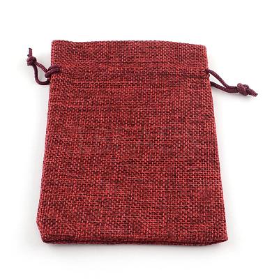 Burlap Packing Pouches Drawstring Bags ABAG-Q050-13x18-06-1