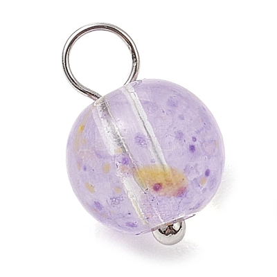 Baking Paint Glass Beads Charms PALLOY-JF03132-02-1
