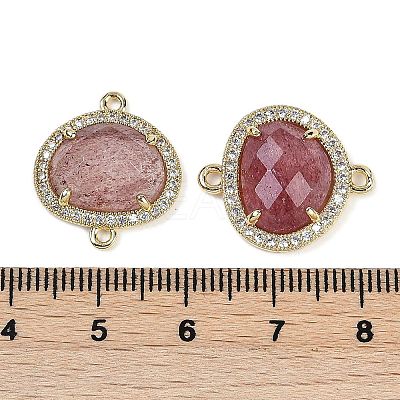Natural Strawberry Quartz Faceted Oval Links G-B126-01G-05-1