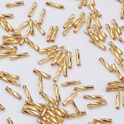 Glass Twisted Bugle Beads SEED-E002-12mm-822#-1