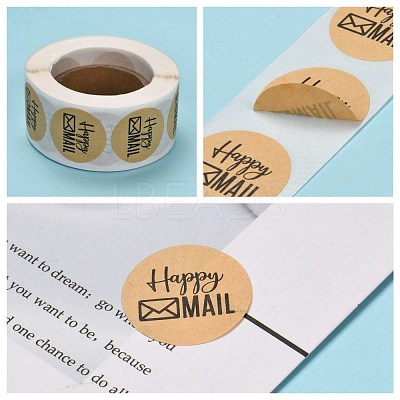 Self-Adhesive Kraft Paper Gift Tag Stickers X-DIY-G013-A18-1