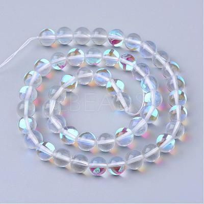 Synthetic Moonstone Beads Strands G-R375-10mm-B13-1