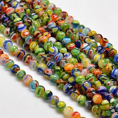 Round Millefiori Glass Beads Strands X-LK-P001-05-1