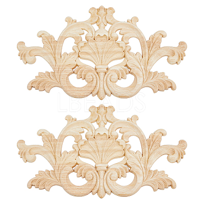 Rubber Wood Carved Onlay Applique AJEW-WH0248-467-1
