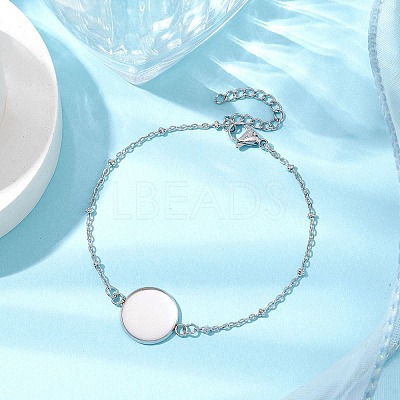 304 Stainless Steel Round Cabochon Setting Bracelets BJEW-JB11090-02-1