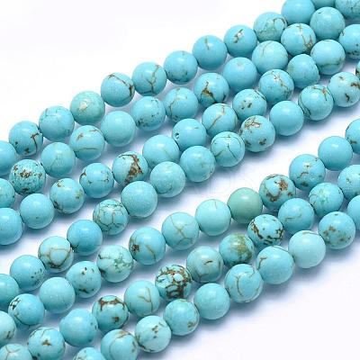 Natural Magnesite Beads Strands TURQ-G148-07-6mm-1