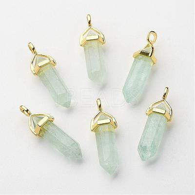 Natural Green Fluorite Pointed Pendants G-G902-A01-1