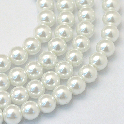 Baking Paint Glass Pearl Round Bead Strands X-HY-Q003-10mm-01-1