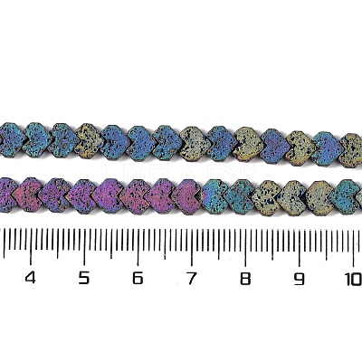 Electroplated Natural Lava Rock Beads Strands G-Q1009-G01-02C-1