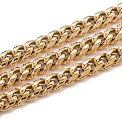 304 Stainless Steel Cuban Link Chain STAS-B019-02A-G-1