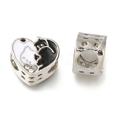 Rack Plating Alloy Enamel European Beads PALLOY-A009-21P-1