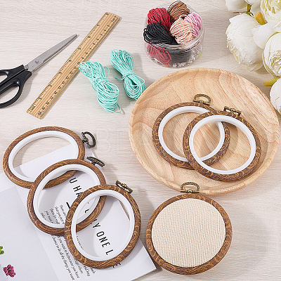 6Pcs 2 Styles Plastic Cross Stitch Embroidery Hoops DIY-CP0012-39-1