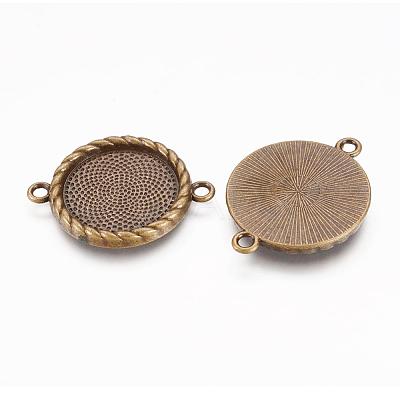 Zinc Alloy Cabochon Connector Settings PALLOY-A15774-AB-FF-1