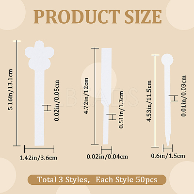 150Pcs 3 Styles Flower Round Perfume Paper Test Strips AJEW-CP0007-83-1