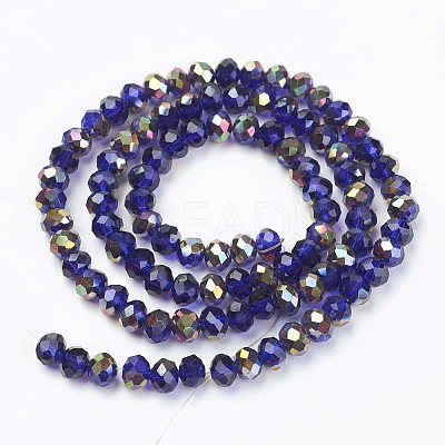 Electroplate Transparent Glass Beads Strands EGLA-A034-T4mm-R12-1