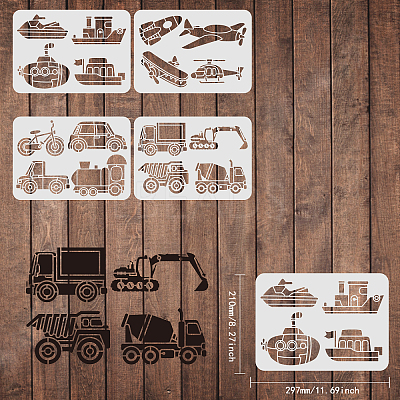 PET Hollow out Drawing Painting Stencils Sets for Kids Teen Boys Girls DIY-WH0172-442-1