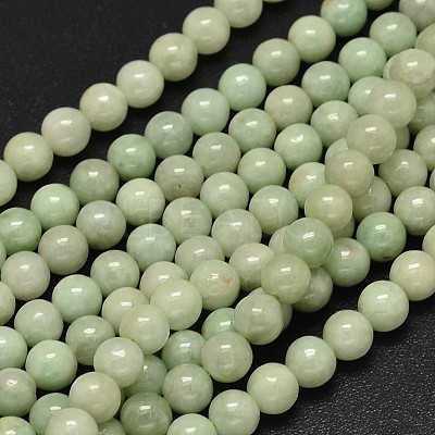 Round Natural Myanmar Jade/Burmese Jade Beads Strands G-K068-11-6mm-1