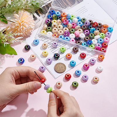 100Pcs Opaque Acrylic European Beads OACR-UN0001-15-1