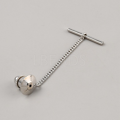 Brass Tie Tack Clutch with Chains KK-WH0083-11P-1