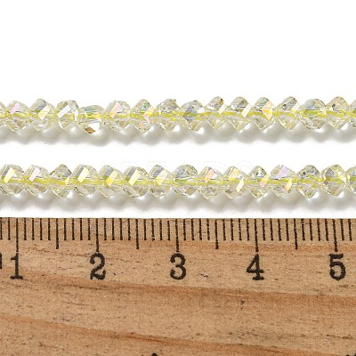 Electroplate Glass Beads Strands GLAA-Q105-04W-1
