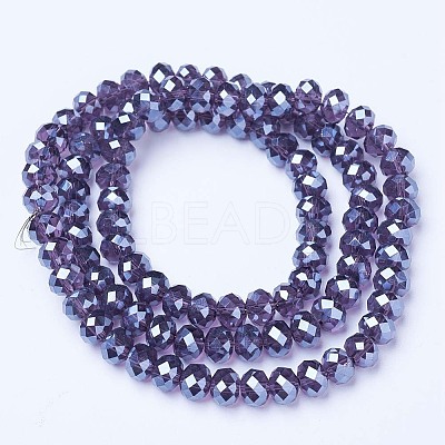 Electroplate Glass Beads Strands X-EGLA-A034-T2mm-A16-1