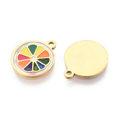 304 Stainless Steel Enamel Charms STAS-N112-05A-G-1