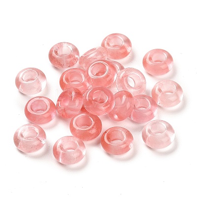 Watermelon Stone Glass European Beads G-R488-02I-1