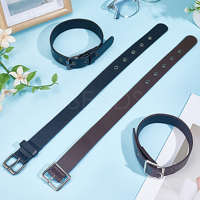 8Pcs 2 Style PU Leather Zinc Alloy Buckles AJEW-NB0006-92A-1
