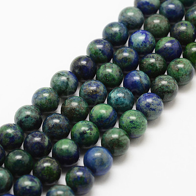 Natural Chrysocolla and Lapis Lazuli Beads Strands G-G735-07-8mm-1